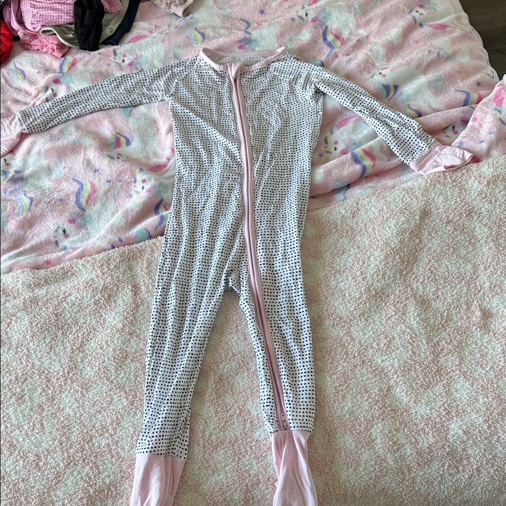 Little Sleepies Pink & White polka Dot